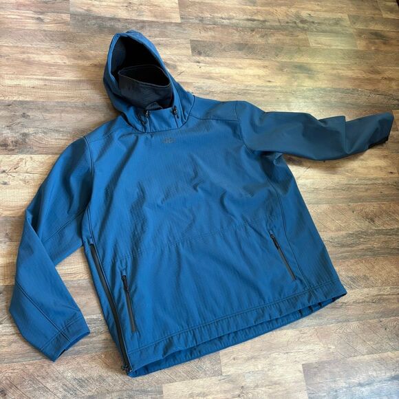 AFTCO aftec Blue Pullover Hoodie Jacket w/ Neck Gaiter & Side Zip Men’s 3XL Exce - Picture 2 of 14